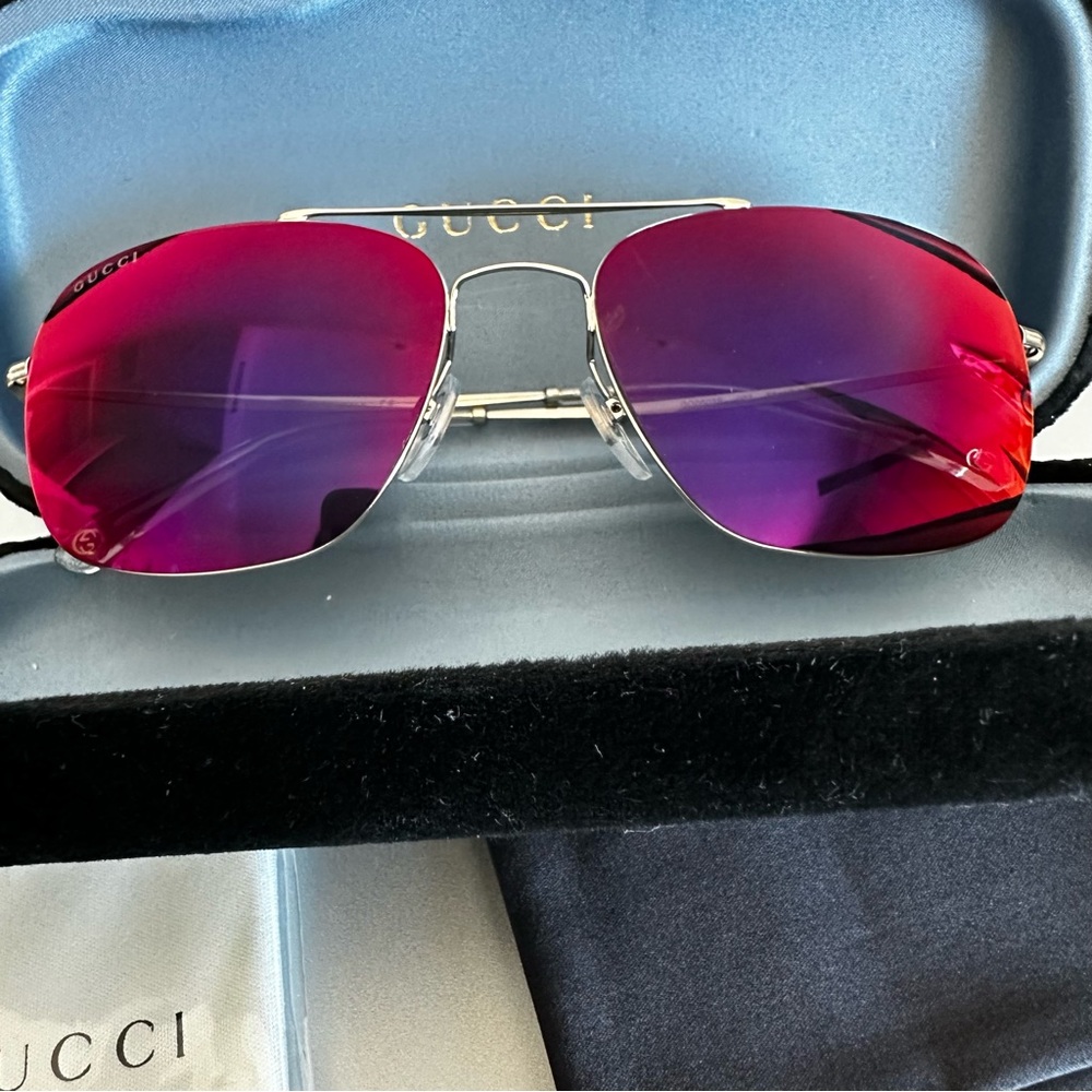 GUCCI 58mm Aviator Sunglasses - Picture 4 of 8